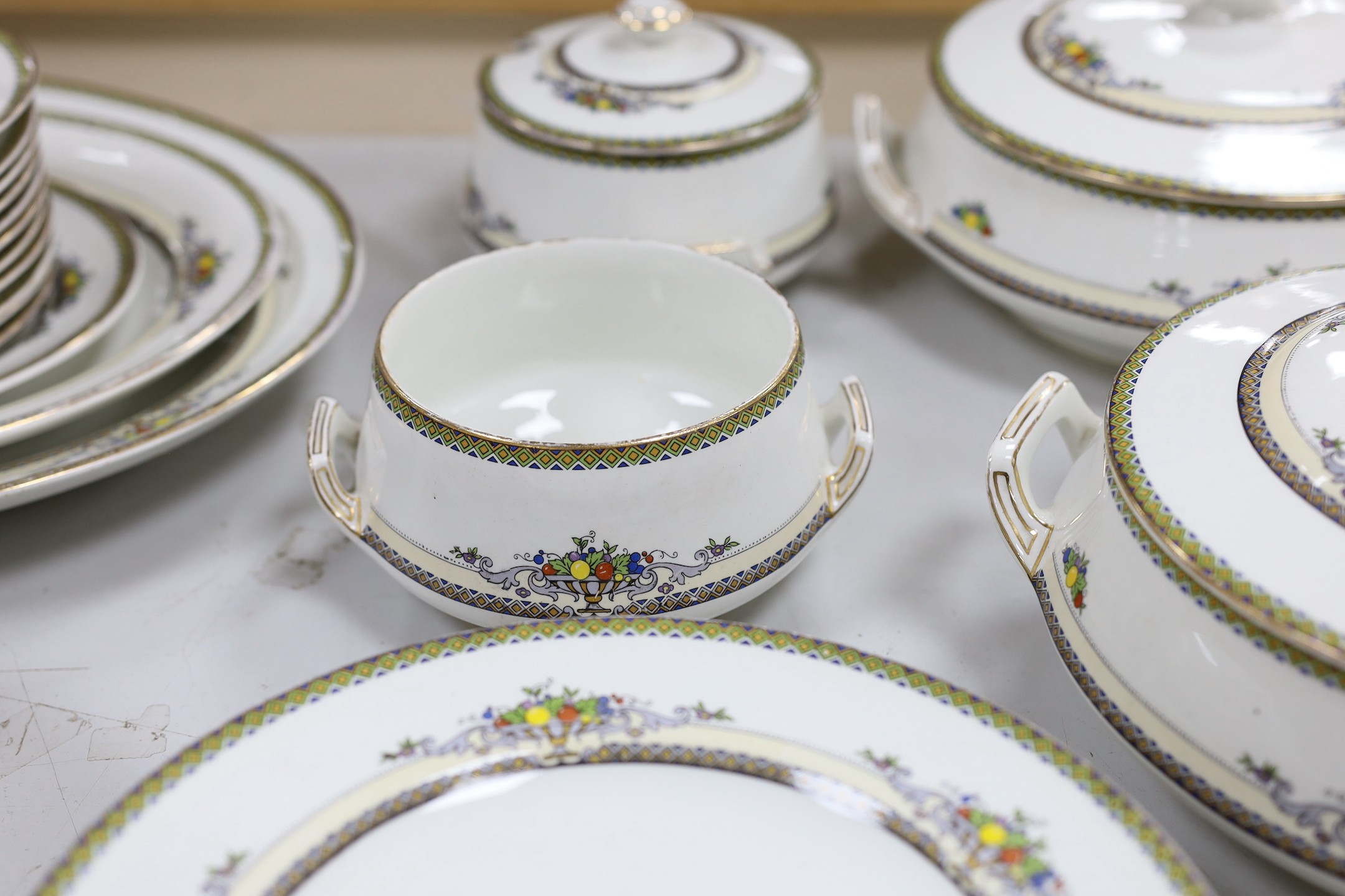 A George Jones crescent china Alhambra pattern dinner service